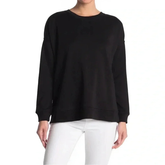 H by Halston Black Crew Neck Oversized Sweatshirt Size Small - Picture 1 of 8